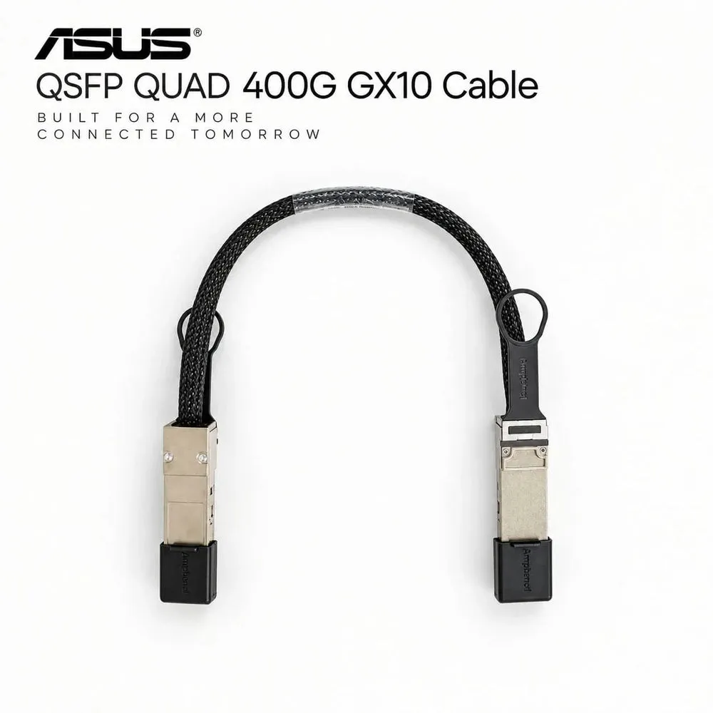 ASUS QSFP112 QUAD 400G GX10 Pluggable Cable 0.4m High-Speed Interconnect Cable for AI Supercomputer Stacking and Data Center Networking