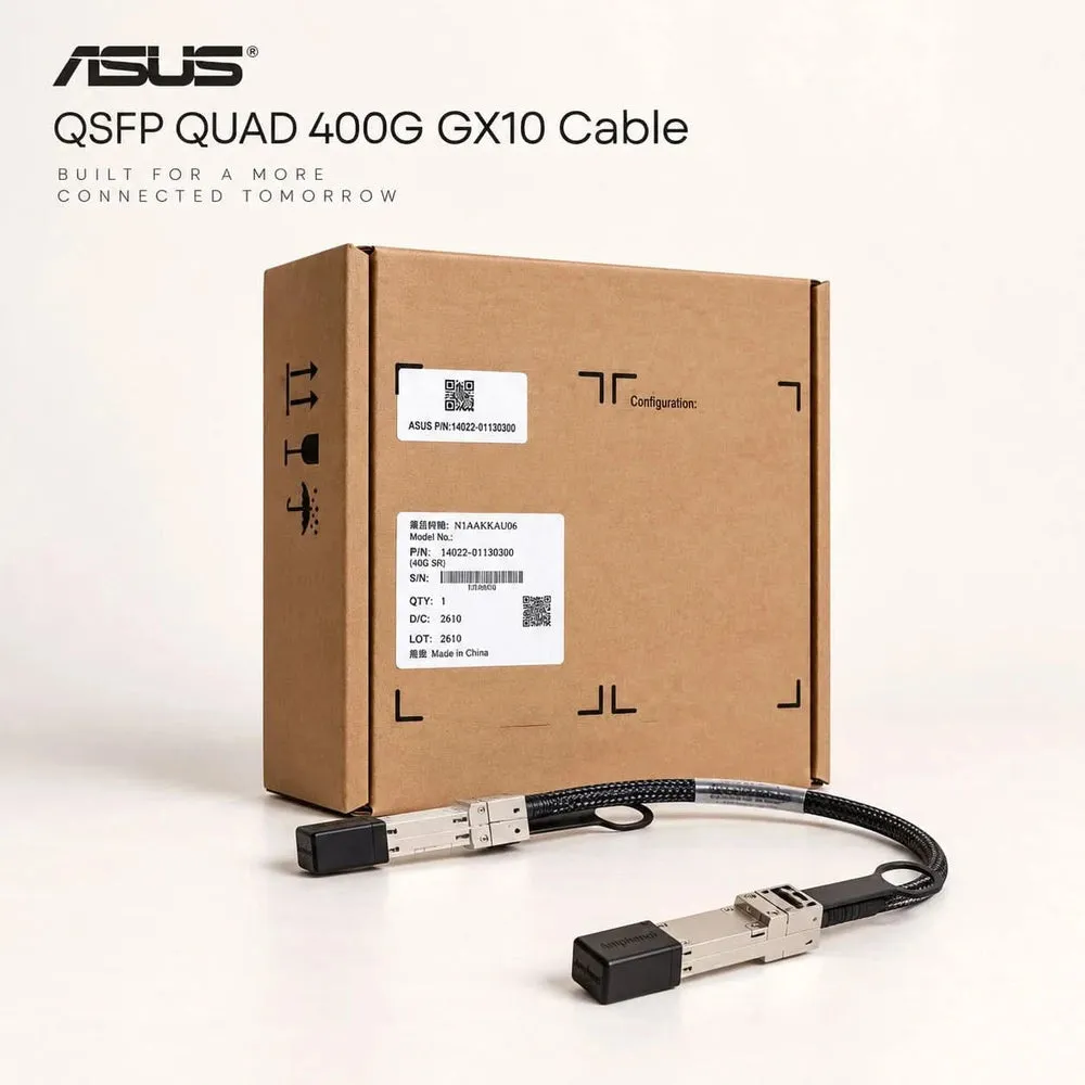 ASUS QSFP112 QUAD 400G GX10 Pluggable Cable 0.4m High-Speed Interconnect Cable for AI Supercomputer Stacking and Data Center Networking