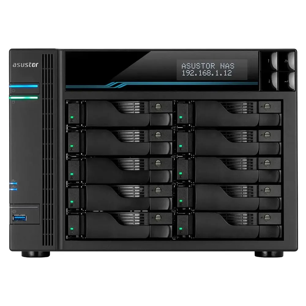 Asustor Lockerstor 10 | AS6510T | Enterprise Network Attached Storage | 2.1GHz Quad-Core, Two 10GbE Port, Two 2.5GbE Port, Two M.2 Slot for NVMe SSD Cache, 8GB RAM DDR4
