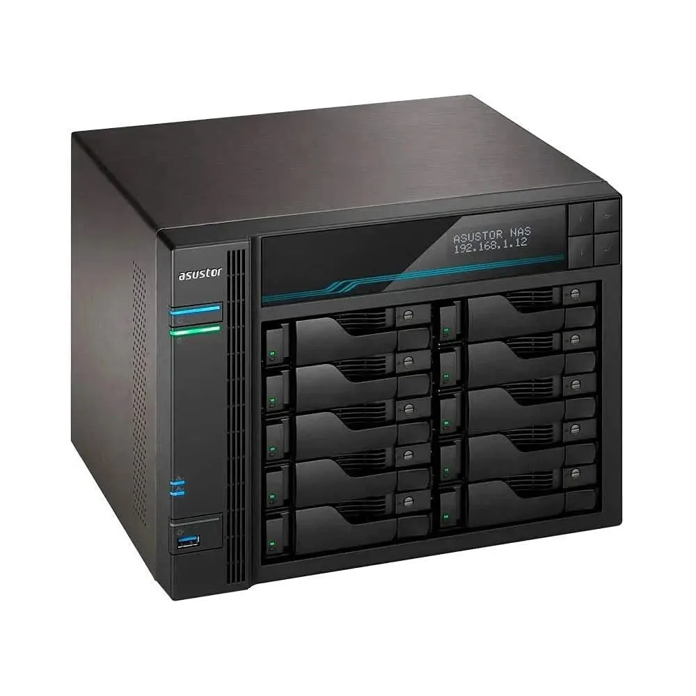 Asustor Lockerstor 10 | AS6510T | Enterprise Network Attached Storage | 2.1GHz Quad-Core, Two 10GbE Port, Two 2.5GbE Port, Two M.2 Slot for NVMe SSD Cache, 8GB RAM DDR4