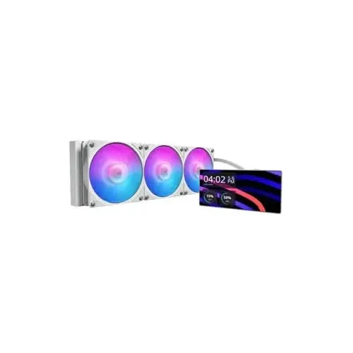 Cooler Master MasterLiquid Core LCD 6 Inch 360 White ARGB, 360mm AIO Liquid CPU Cooler