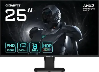 Gigabyte GS25F2A 24.5" FHD Gaming Monitor - 1920 x 1080, 240Hz, 1ms, Display HDR 10, HDMI 2.0, DisplayPort 1.4