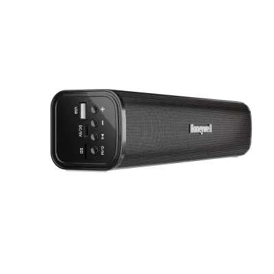 Honeywell Moxie V1000 10W 2.0 Channel V5.0 Wireless Bluetooth Soundbar, 5.0 Stereo Sound, 52mm*2 Drivers, 15Hrs Playtime, TWS, 1200mAh Battery, Multiple Connectivity via SD Card, Audio Jack & USB