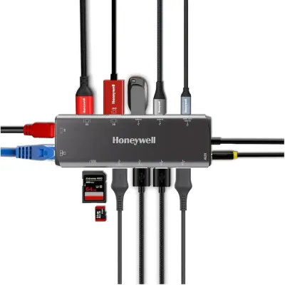 Honeywell New Launch 14-in-1 Type C Dock with Dual 8K HDMI& DP, Ethernet Port, USB 3.2, 3.0 & 2.0, 2xType C 3.2, 3.5 mm Audio Port, SD & MicroSD Slot, for All Devices Like Windows/MacBook