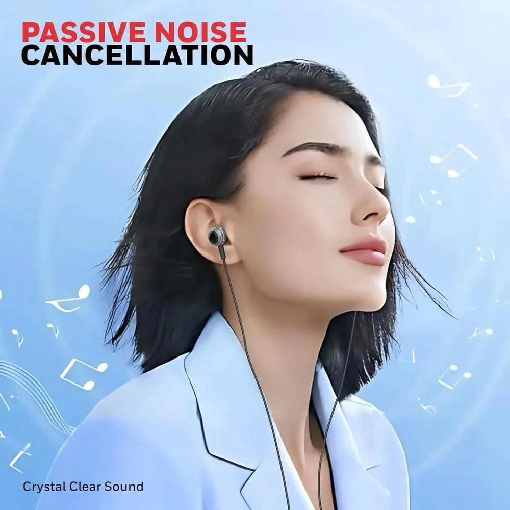Honeywell Suono P70 Wired in Ear Earphones with Built in Mic 10mm*2 Drivers, Noise Cancelling and Ultra HD Mic, IPX4, Voice Assistant Enabled, HD Sound & Clear Audio, Type C Compatible, 1.2 Mtr Grey