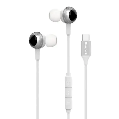 Honeywell Suono P70 Wired in Ear Earphones with Built in Mic 10mm*2 Drivers, Noise Cancelling and Ultra HD Mic, IPX4, Voice Assistant Enabled, HD Sound & Clear Audio, Type C Compatible, 1.2 Mtr