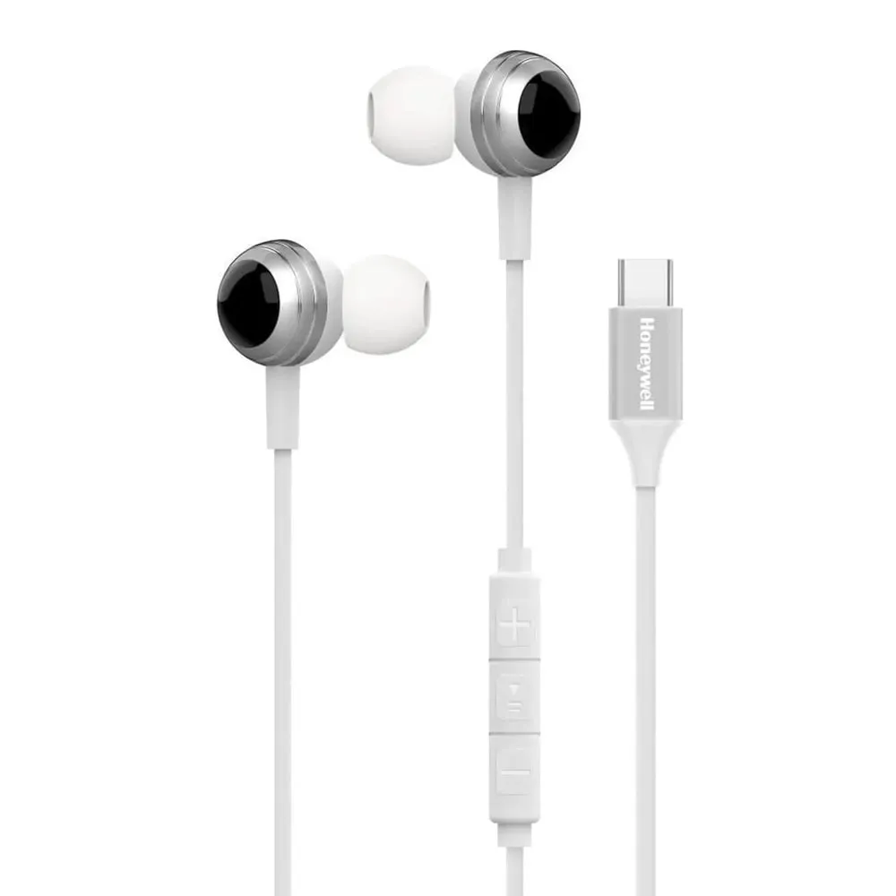 Honeywell Suono P70 Wired in Ear Earphones with Built in Mic 10mm*2 Drivers, Noise Cancelling and Ultra HD Mic, IPX4, Voice Assistant Enabled, HD Sound & Clear Audio, Type C Compatible, 1.2 Mtr