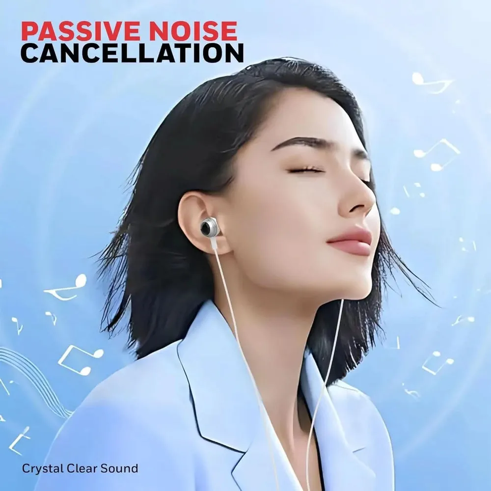 Honeywell Suono P70 Wired in Ear Earphones with Built in Mic 10mm*2 Drivers, Noise Cancelling and Ultra HD Mic, IPX4, Voice Assistant Enabled, HD Sound & Clear Audio, Type C Compatible, 1.2 Mtr