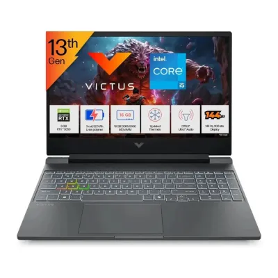 HP Victus, Intel Core i5 13th Gen 13450HX, 16 GB RAM, 512 GB SSD, Windows 11 Home, 6 GB Graphics, GeForce RTX 3050, 15.6 inch, Silver, 2.29 kg, With MS Office, 15-fa2652TX Gaming Laptop
