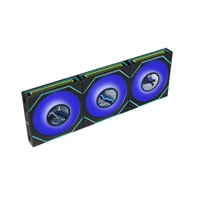 LIAN LI UNI FAN SL-INF LCD FLEX Reverse Blade 120mm ARGB Case Fan, 3-Pack, Black