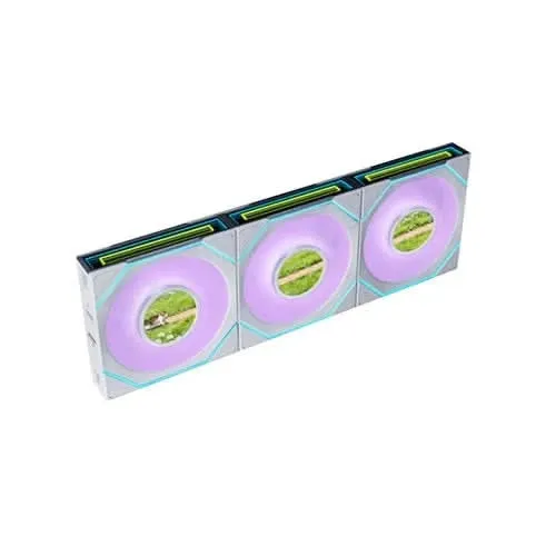 LIAN LI UNI FAN SL-INF LCD FLEX Reverse Blade 120mm ARGB Case Fan, 3-Pack, White