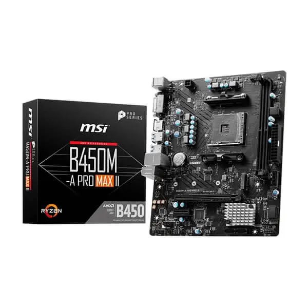 MSI B450M-A Pro Max II AMD AM4 DDR4 Micro-ATX Motherboard
