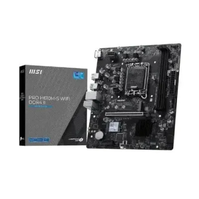MSI PRO H610M-S WIFI DDR4 II Intel H610 LGA 1700 Micro-ATX Motherboard
