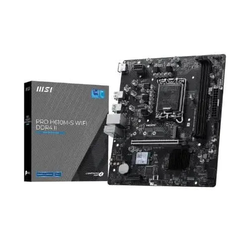 MSI PRO H610M-S WIFI DDR4 II Intel H610 LGA 1700 Micro-ATX Motherboard