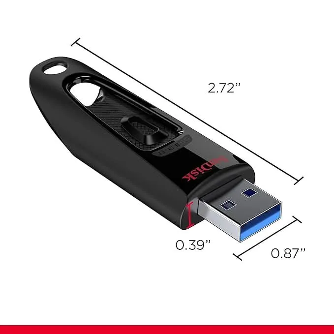 SanDisk Ultra 64GB, USB 3.0, Flash Pendrive Black